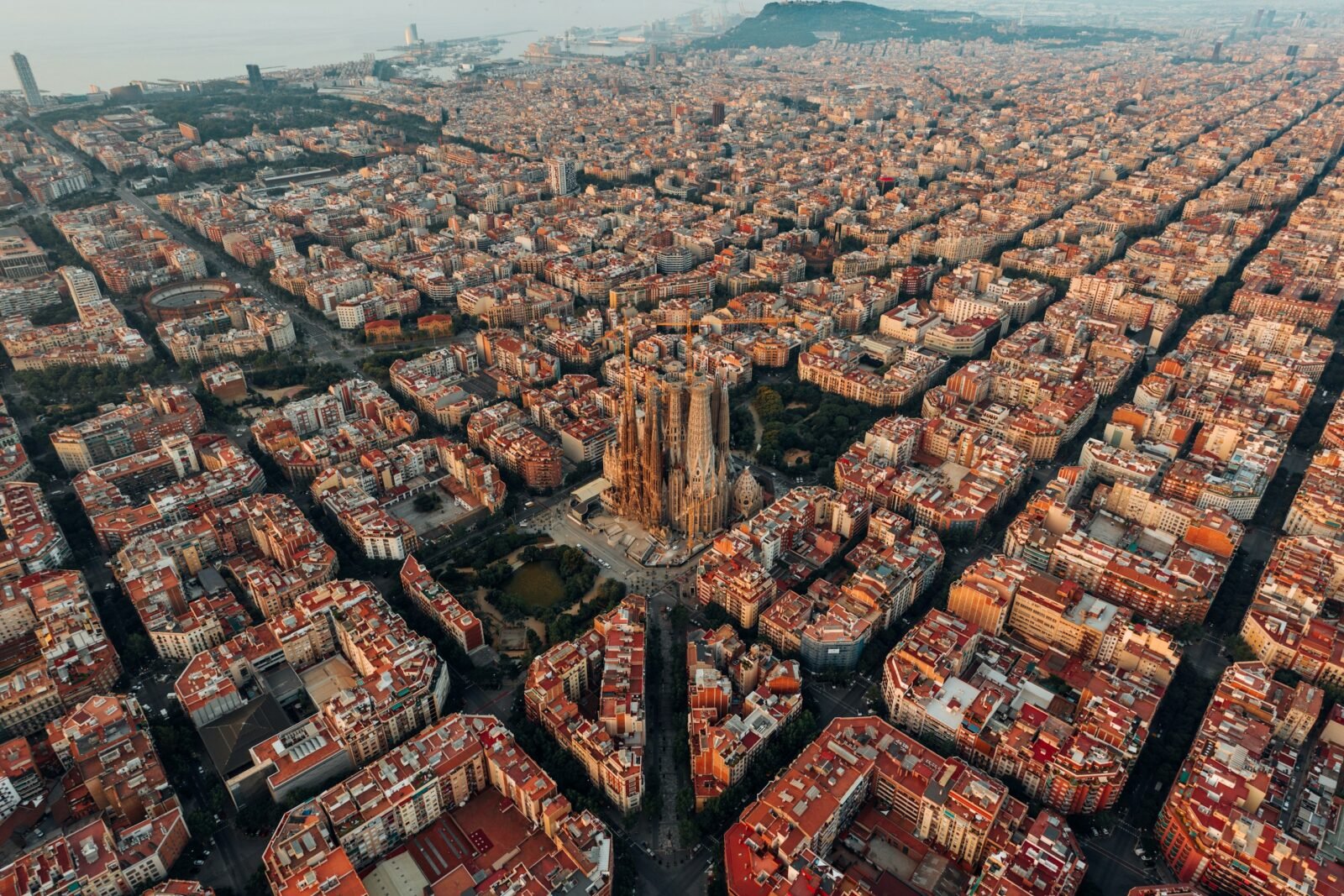 Vista aérea de las manzanas del Eixample de Barcelona